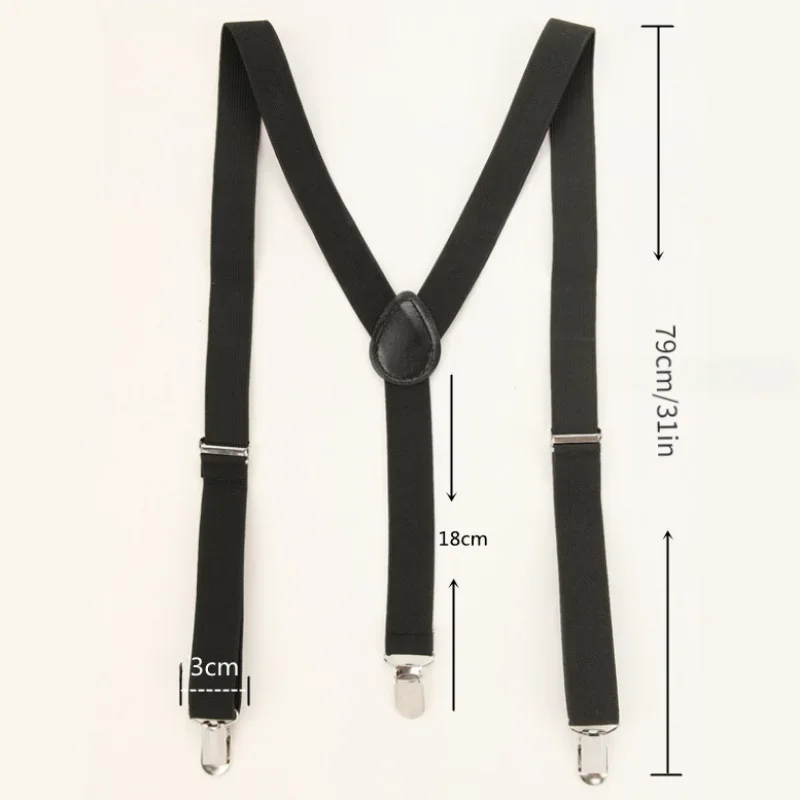 Unisex 3cm Wide Suspenders Adjustable High Elastic Straps Suspender Heavy Duty X Back Trousers Braces for Wedding Suit Skirt