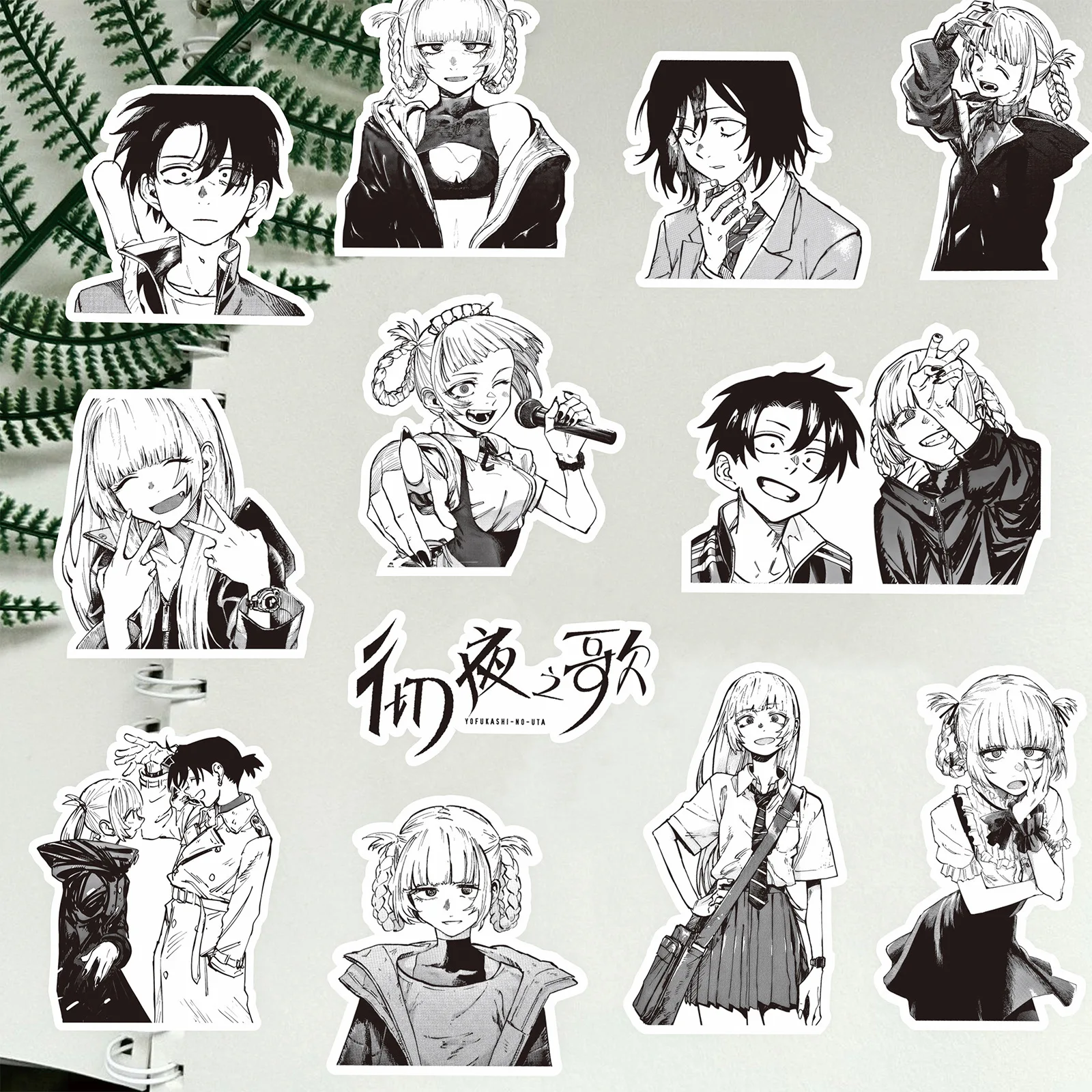 80pcs OPROEP VAN DE NACHT Serie Stickers Zwart Wit Anime Nanakusa Nazuna Graffiti Decals Envelop Dagboek Diy Decor Verjaardagscadeautjes