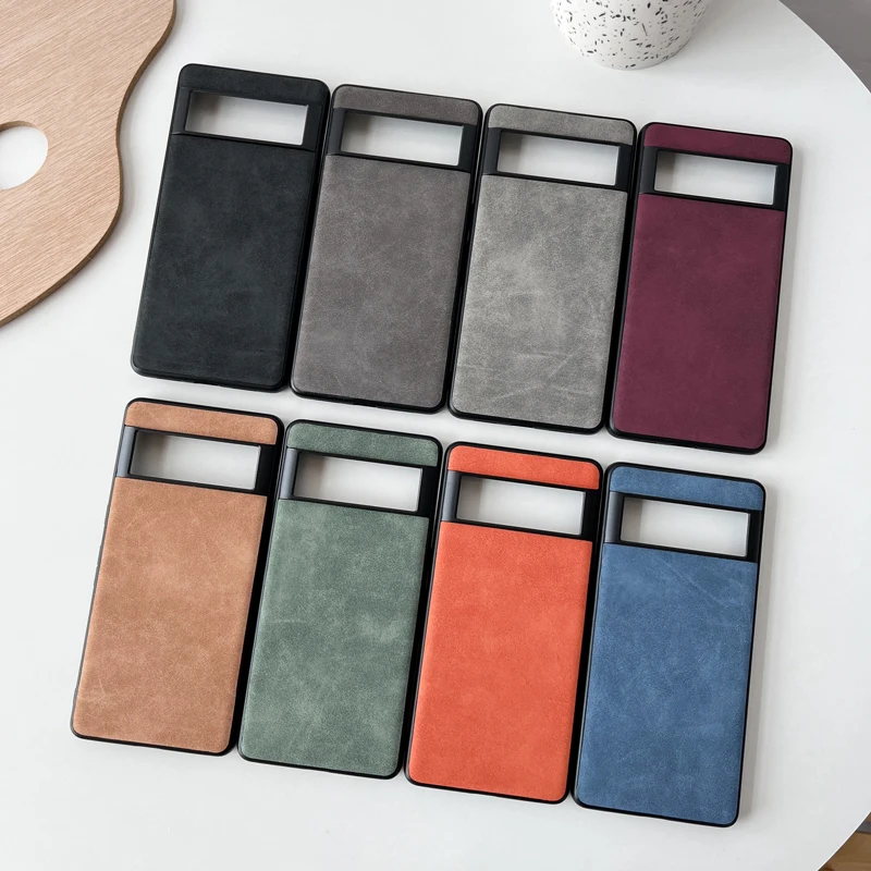 For Google Pixel 8 7 6 Pro 6A 7A XL Case Skin Feel Shockproof Matte Leather Case Funda For Pixel 8Pro 7Pro Back Protective Cover