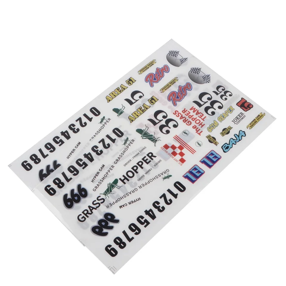 ラジコンオフロードカー用の1:10スケールのrcステッカーのセット
