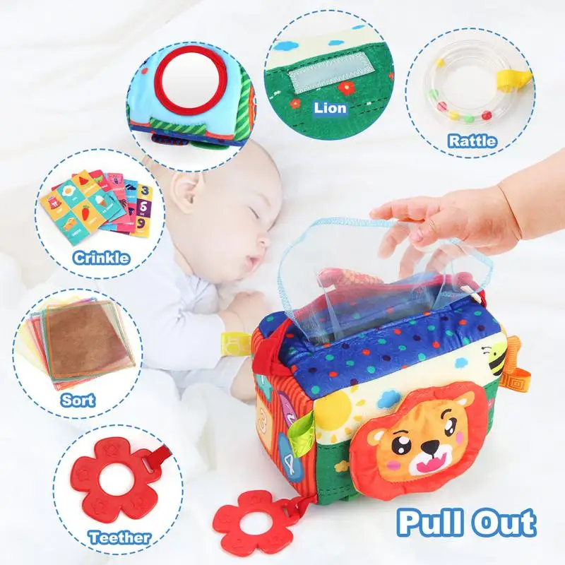 Toddler Tissue Box Toy Toddler Tissue Learning Sensory Box Toy sviluppo sensoriale giocattoli per l'apprendimento del bambino per bambini bambini