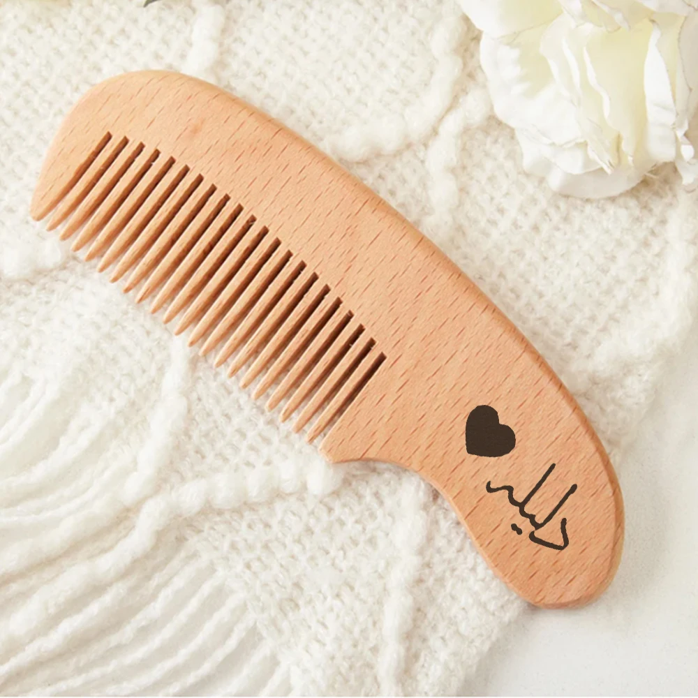 

Baby Customized Wooden Hairbrush and Comb Girls Comb Wood Comb Mother Birthday Gift Party Gift Hair Brush