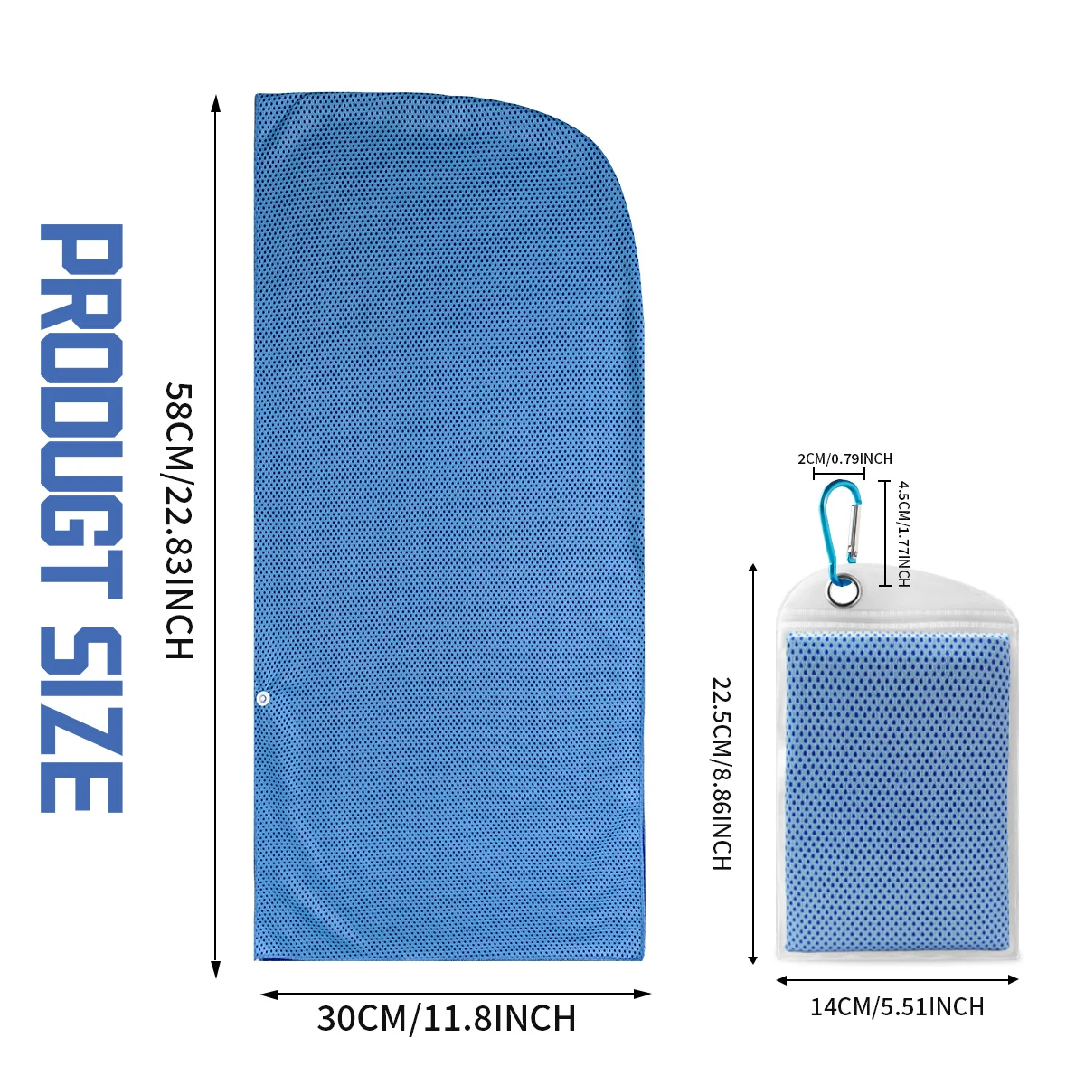 Cooling Hoodie Towel- Hood Towel, Evaporative Cool Technology, Cools Instantly When Wet, , Great for Sports, Fitness, Gym