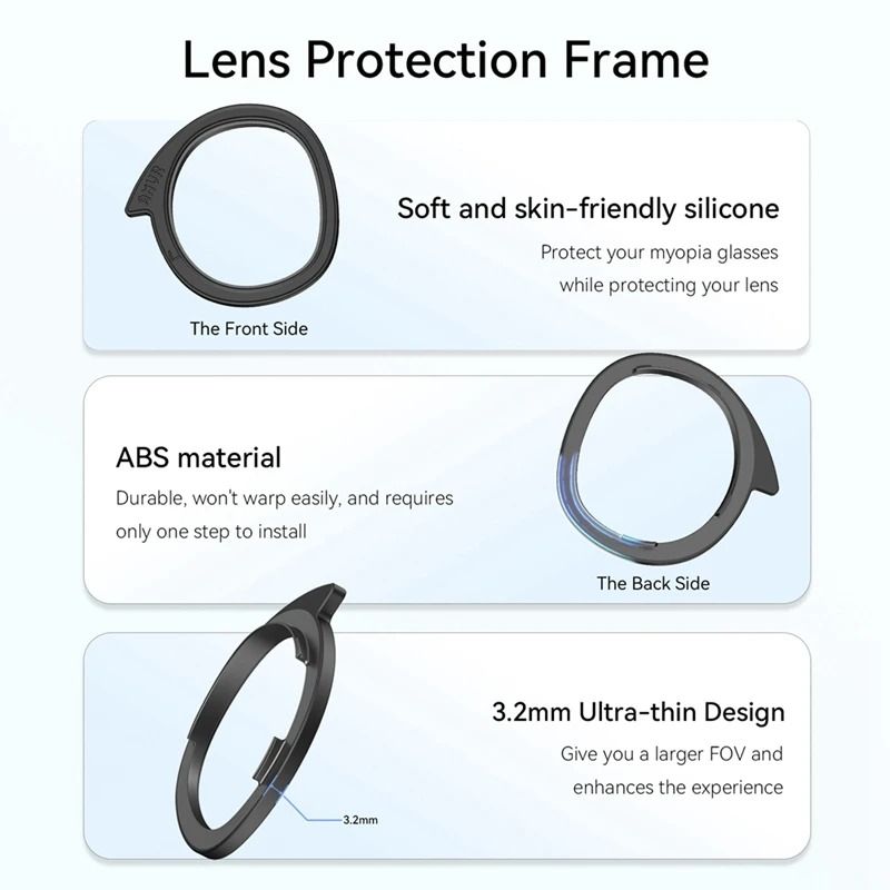 Super Sale AMVR Glasses Spacer Protector for Meta Quest 3 Lens Protector Glasses Lens Insert VR Accessories