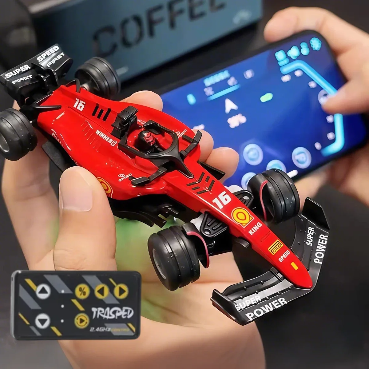 

Миниатюрная радиоуправляемая дрифт-машинка 1:64, 2.4G, с дистанционным управлением, из сплава, с подсветкой, управлением через приложение, настольная модель автомобиля, игрушка для мальчиков, подарок для детей и взрослых