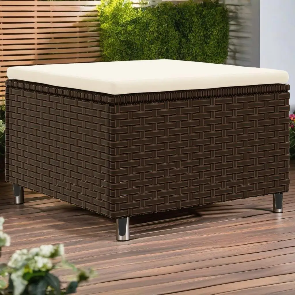 

4-Piece Brown Poly Rattan Patio Lounge Set with Cushions - Outdoor Furniture Collection