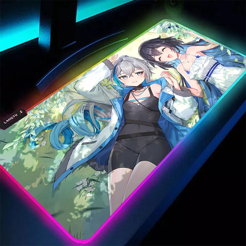 

Mouse Pad Anime Gaming Accessories Mousepad Gamer RGB PC Completo Computer Keyboard Pad LED Honkai Impact 3 Desktop Mat Varmilo