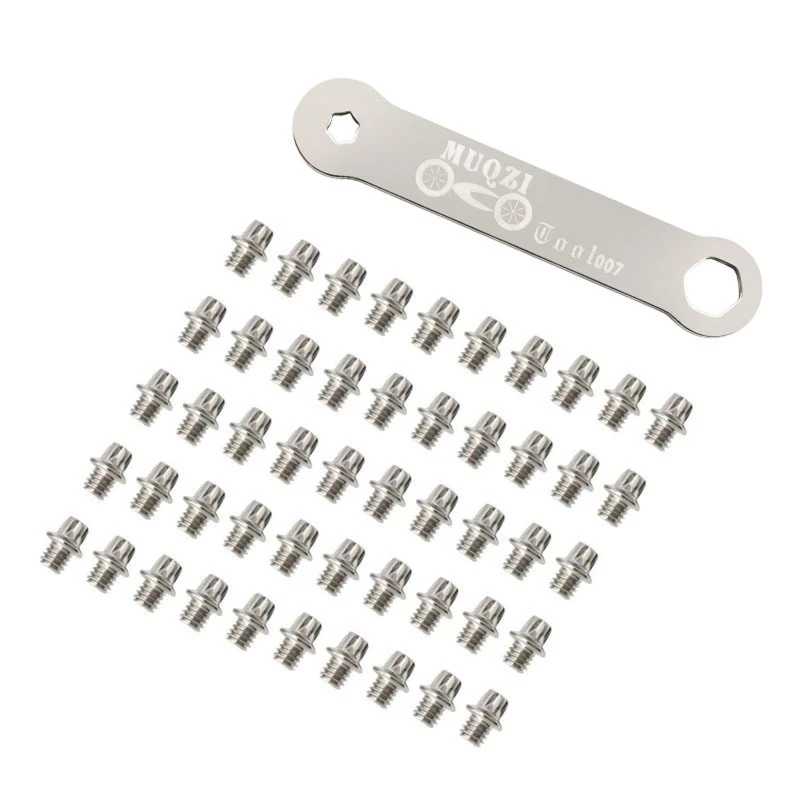 Hexagonal Bike Pedals Screws for Enhances Tractions and Stability Comes with Multifunctional Repair Wrenches