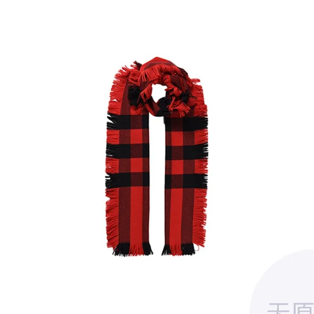 Burberry Wool Knit Scarves Unisex Red Black 40609881
