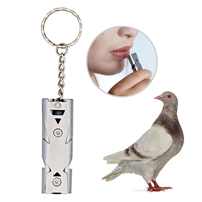 Pet Stainless Steel Bird Ultrasonic Training Whistle Outdoor Training Whistle Parrot Pigeon Return To Nest Pet Accessories 1Pcs