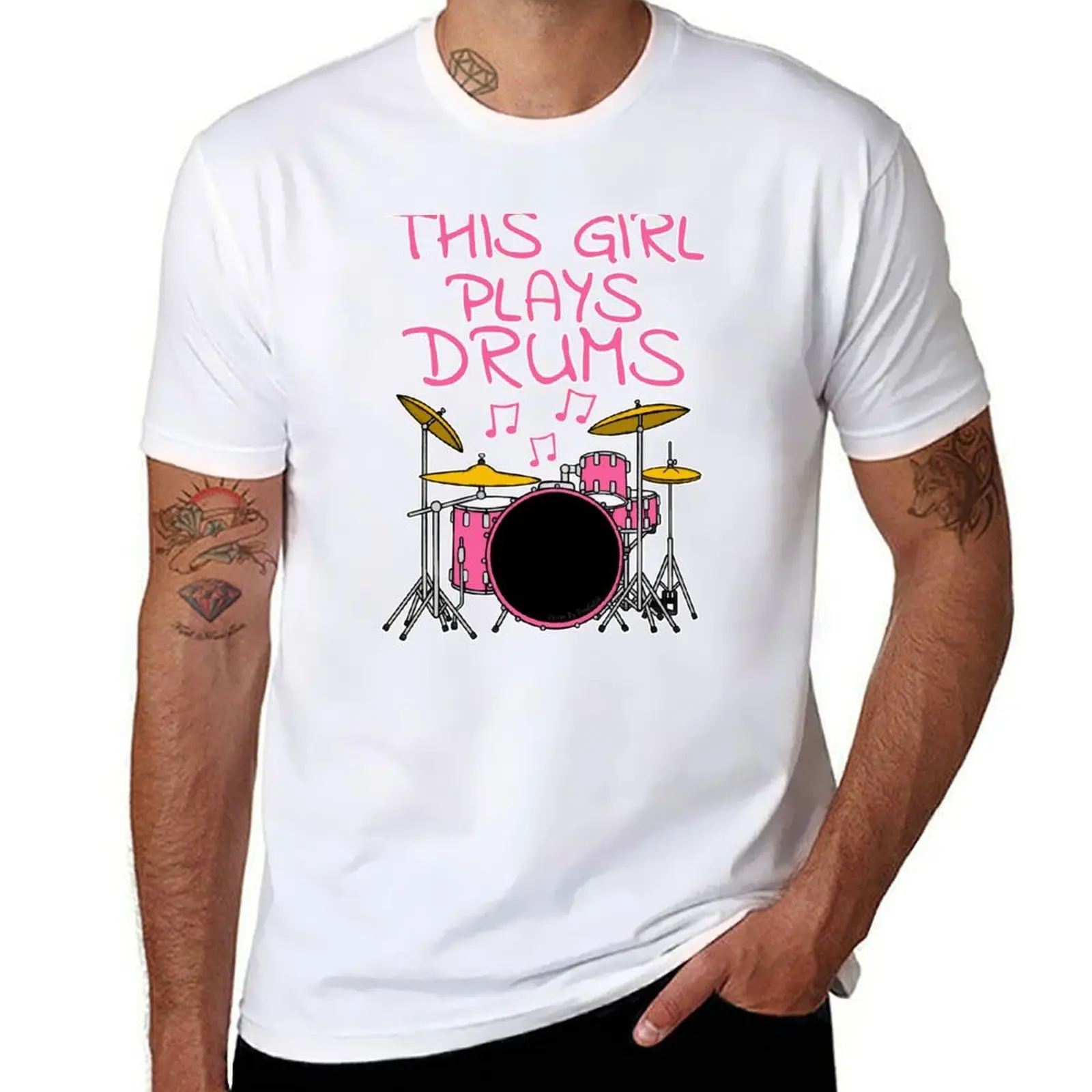 This Girl Plays Drums, Female Drummer T-Shirt man t shirt cotton man t shirts high quality luxury brand T-Shirt