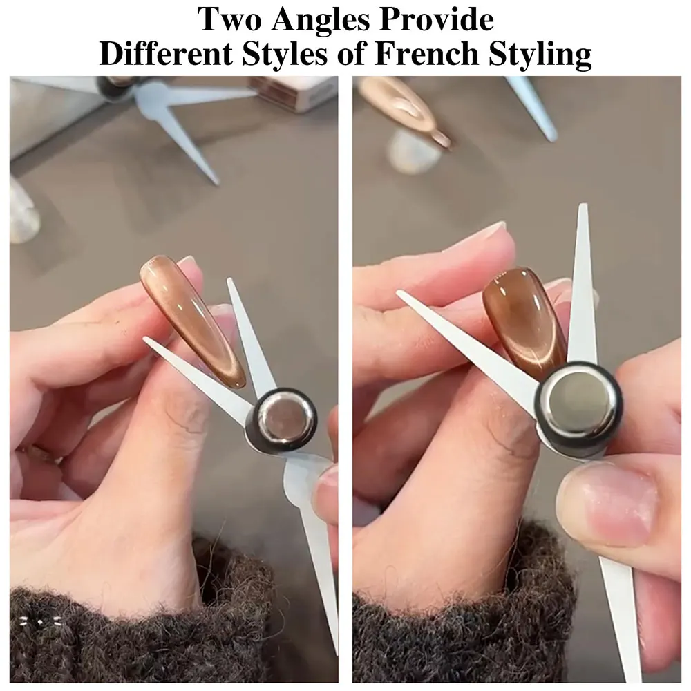 2/3pcs Stainless Steel French Cat Eye Nail Magnet Set  2 in 1 Scissor-shapedCat Eye Gel Nail Polish Magnet Nail Magnet Tools SE3