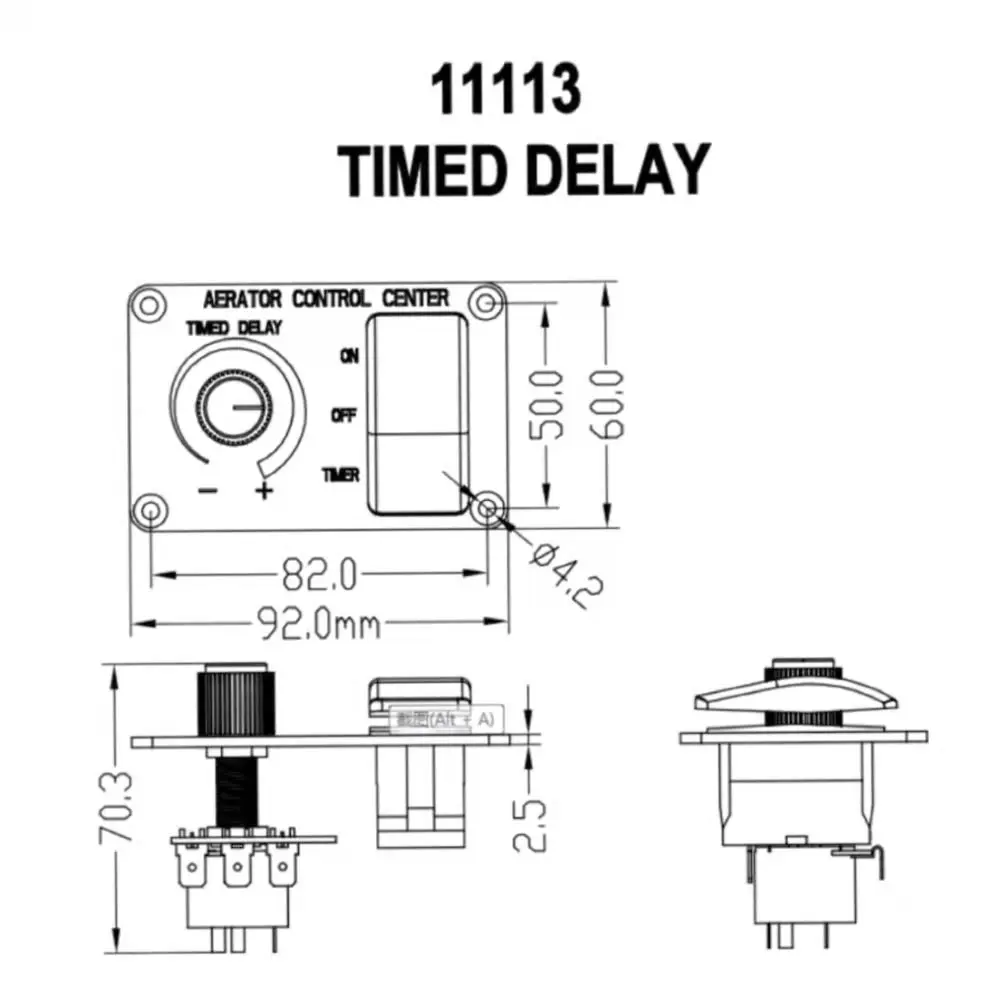 Marine Boat Aerator Livewell Timer Switch Panel Adjustable Auto 12V 5Amp IP65