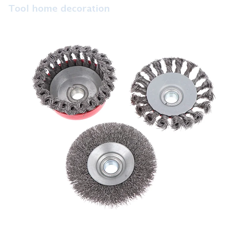 Spazzola a tazza in filo di acciaio M14 per rimozione vernice da 75/100 mm, potente utensile rotante con ruota intrecciata per smerigliatrice angolare Debu