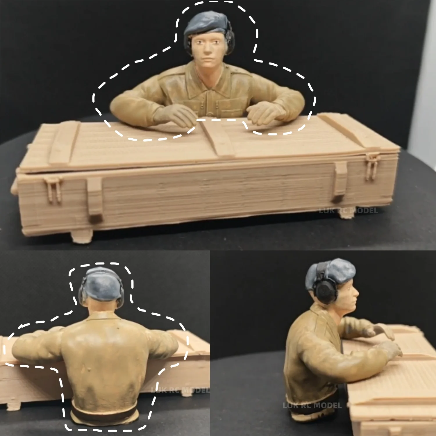 

Один шт. окрашенный статический декоративный элемент в виде британского танка для радиоуправляемых моделей 1/16 HL Mato Tongde DIY Toy Challenger II M1A2, желтый