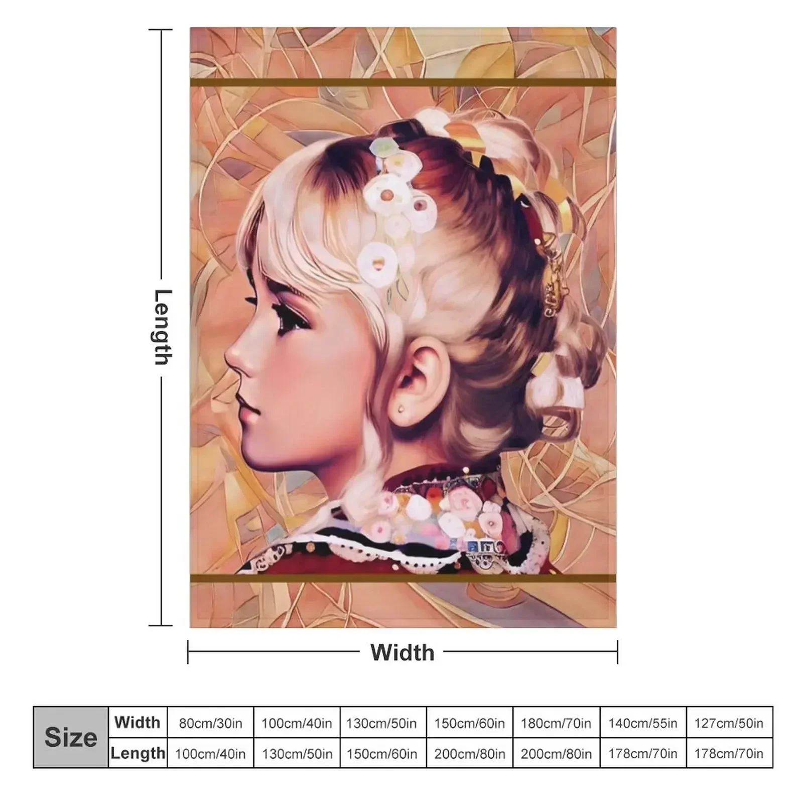 Profile of a Young Girl Throw Blanket Shaggy For Decorative Sofa For Sofa Thin Thin Vintage Flannel Blankets