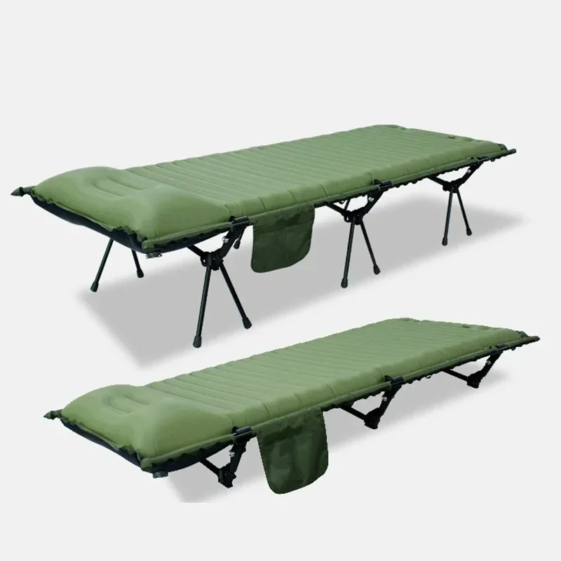 2024 Aluminium Matras Eenvoudig Opblaasbaar Bed Voet Stand Lunch En Slaap Bed Afneembare Opvouwbare Opblaasbare Outdoor Camping