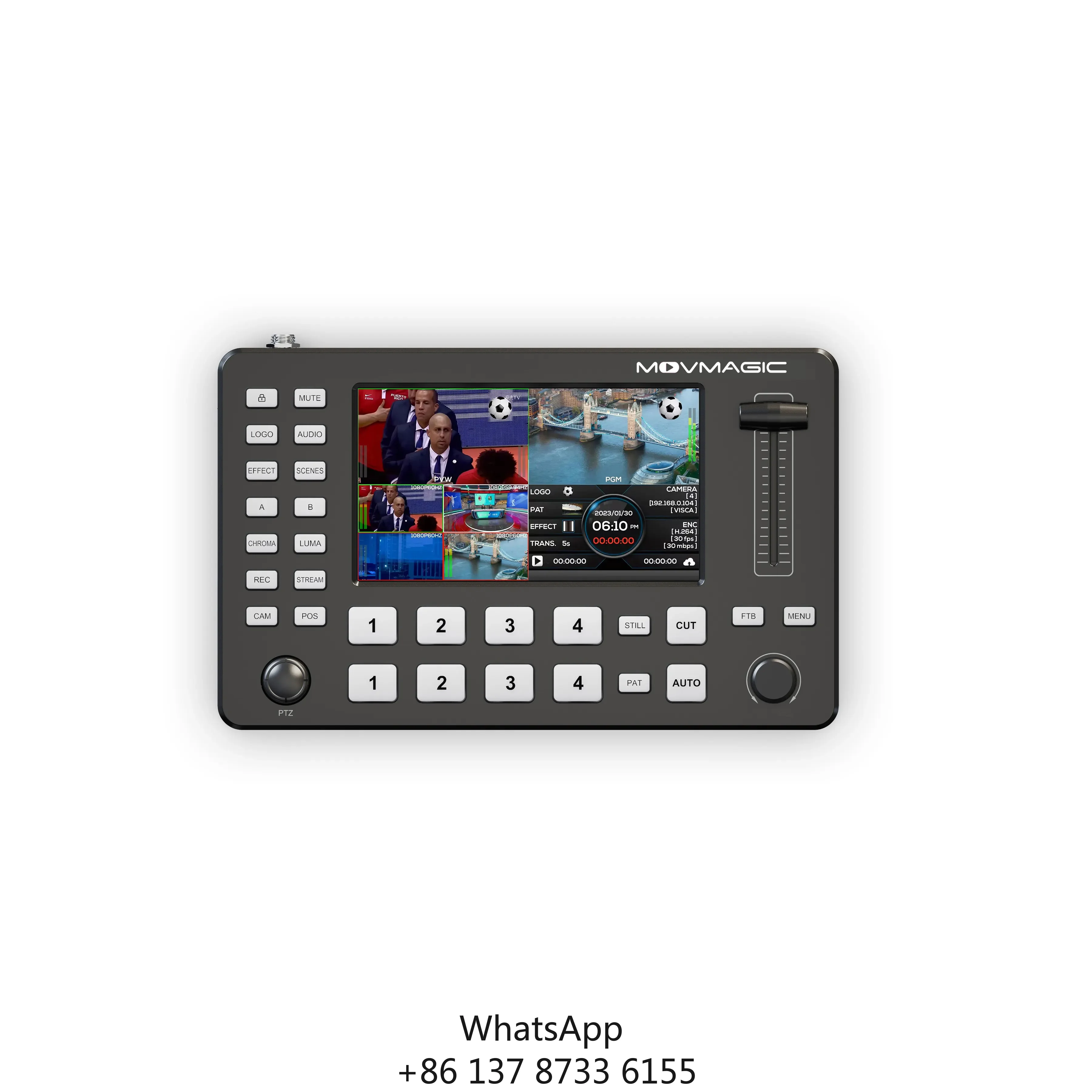 4-Ch Mini HD MI Pro Metal Video Switcher With For Green Screen Keying Custom PIP Audio Mixer & Multi-Interface Live Streaming