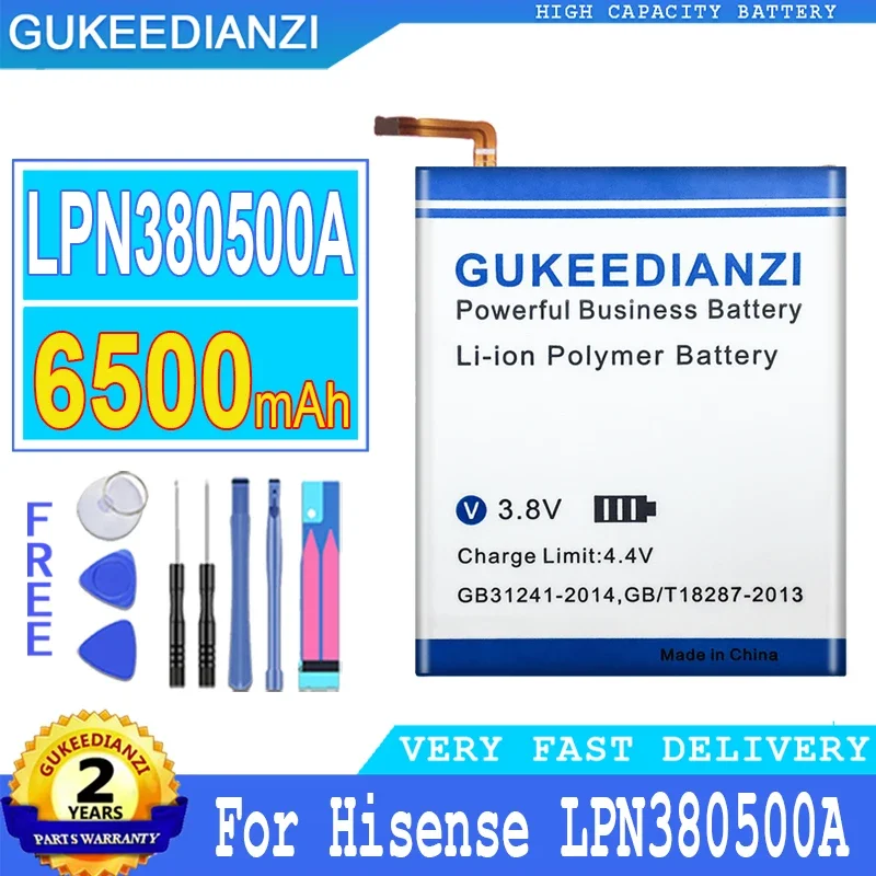 

6500mAh GUKEEDIANZI Battery For Hisense LPN380500A Big Power Bateria