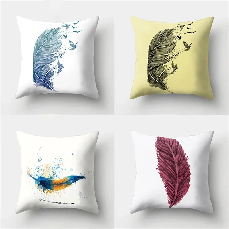 45x45cm Feather Pillowcase Bohemia Dreamcatcher Polyester Cushion Cover Sofa Living Room Car Waist Pillow Cases Home Decoration