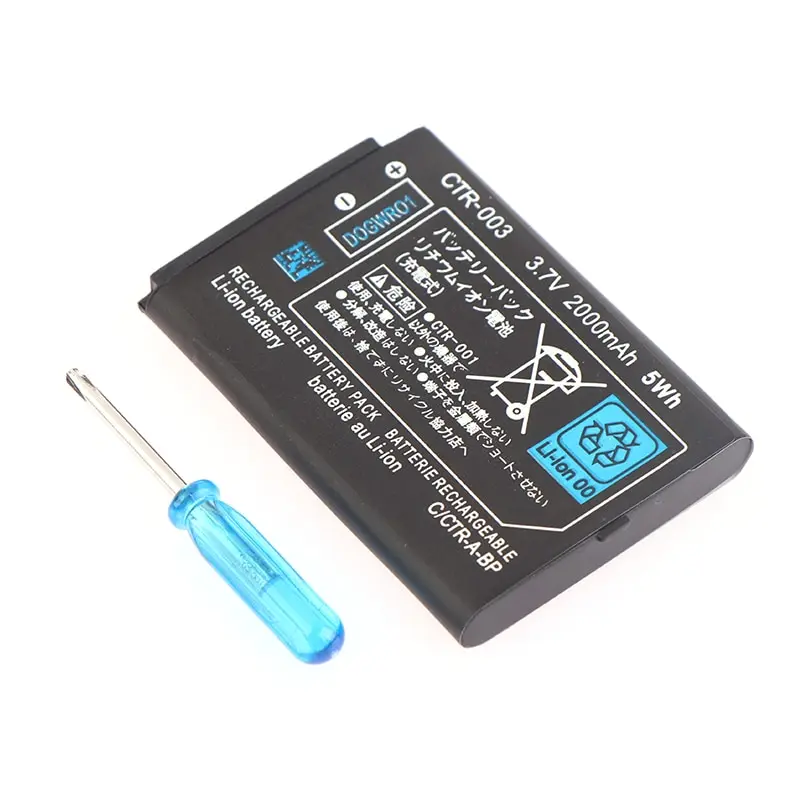 1pcs 3.7V 2000mAh CTR-003 Rechargeable Lithium Battery + Screwdriver For 2DS XL 3DS Wireless Controller