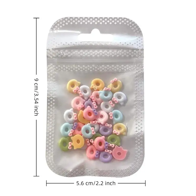 30 stuks mix cartoon donut vorm nail art decoratie nagel charme stickers manicure nagelsalon accessoires