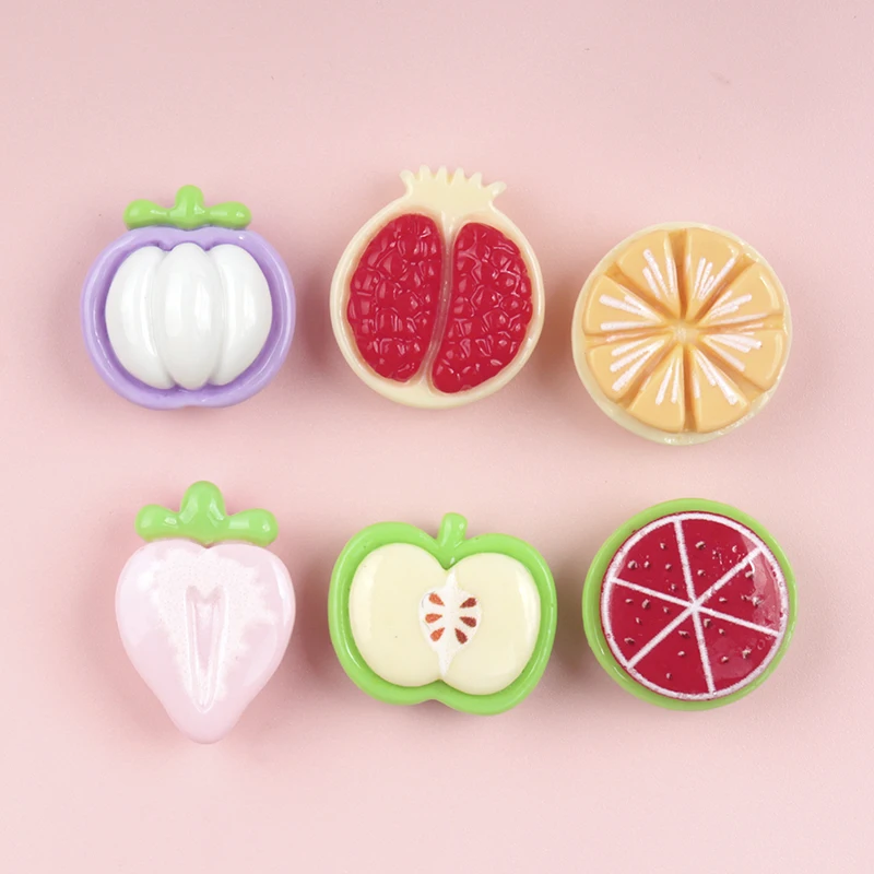 20/200pcs Resin Fruits Mountain Bamboo Strawberries Pomegranates for Scrapbooking Cabochons Decor DIY Handmade Accessories