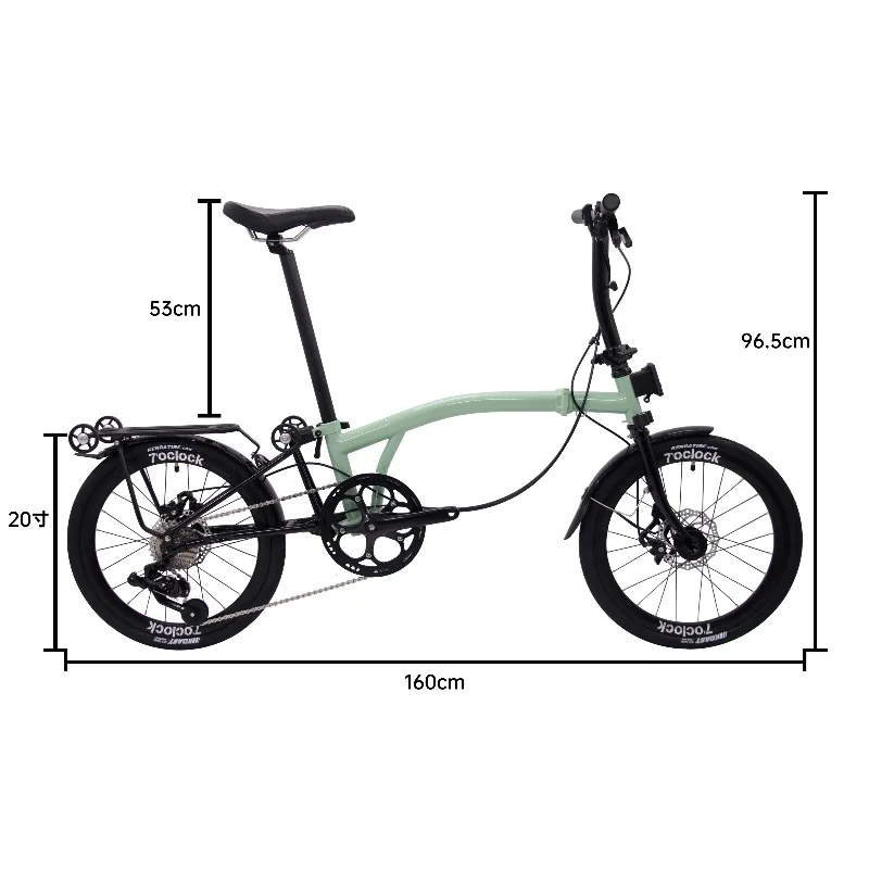 【Best-selling】Fashion MINT Folding Bicycle 20inch 9speed Disc Brake Foldable High Quality Steel Frame T9D-20D Tri-folding Bike