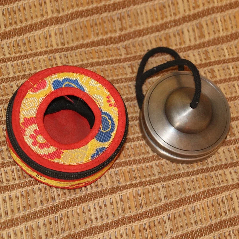 Nepal Tinkle Bell Handmade Bass Cymbals Tingsha Bells with Bag Meditation Tools Buddhist Supplies Tantric Orff Instruments Gifts