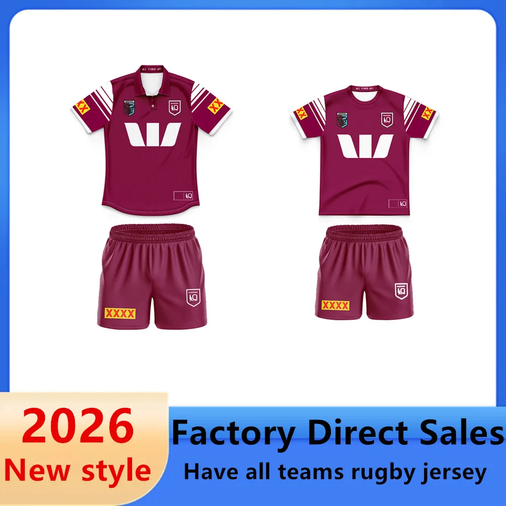 QLD Maroons 2026 2027 kids Suit rugby jersey Australia New Zealand children All teams rugby shirt Youth t-shirt Ages 3 to 13