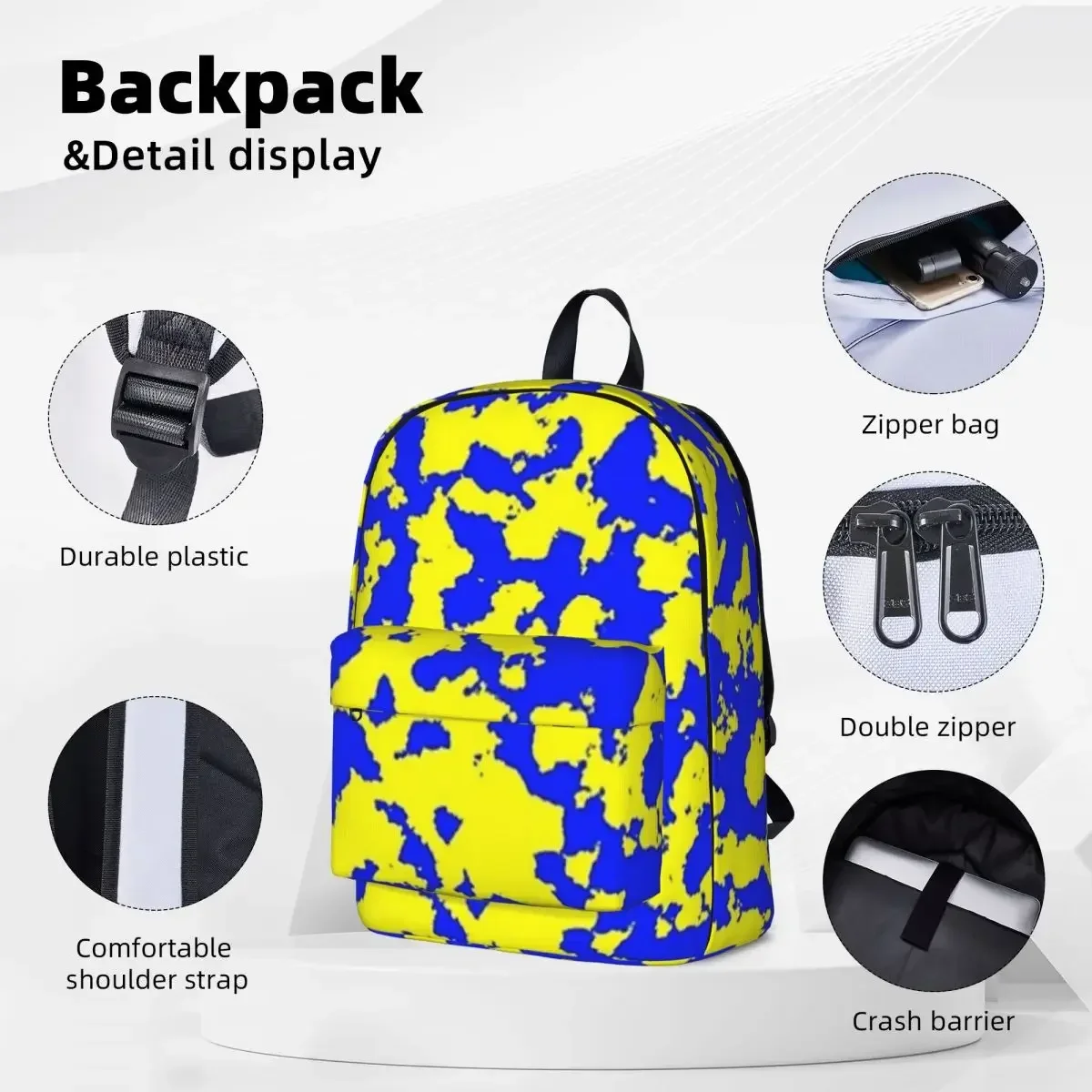 Ukraine Camo Design Woman Backpacks Boys Girls Bookbag Fashion Students School Bags Portability Travel Rucksack Shoulder Bag