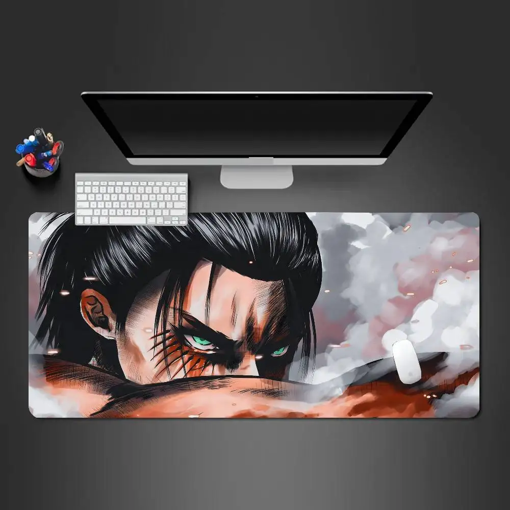Attack On Titan Eren Yeager Anime Mousepad Non-slip Suitable For Office Computers Laptops E-sports Game Desk Mats XXL Keyboard