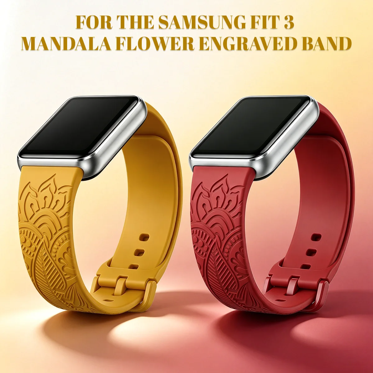 Pulseira com design estampado Flos Daturae para o smartwatch Samsung Galaxy Fit 3, pulseira de silicone com gravação para o Samsung Galaxy Fit 3.