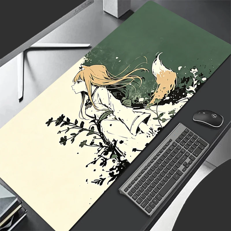 Mouse Pad Spice and Wolf E-sports Players Mousepad Gamer Rubber Keyboard Pad 90x40cm Office Computer Mouse Mat kawaii Desk Mat
