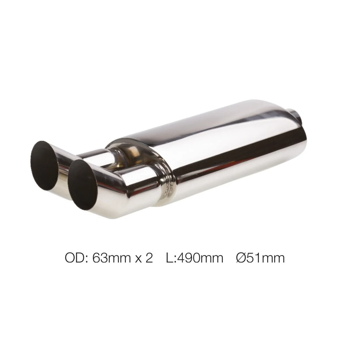 Simoni Racing ESR654 Double DTM Stainless Steel Round Muffler 51mm ID Tuning Interior & Exterior Parts