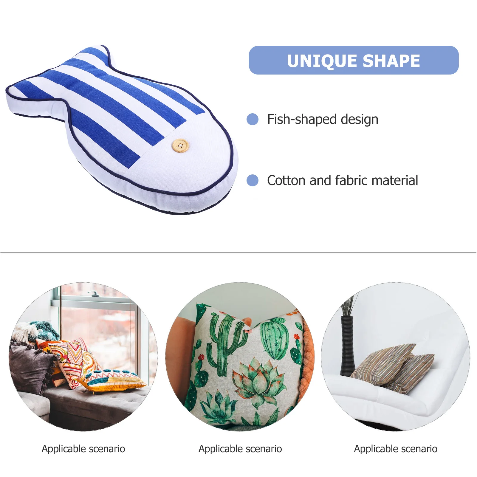 

Fish Shaped Cotton Fabric Pillow Comfortable Soft Home Cushion Sofa Bed Office Car Throw Pillow Cartoon Cute Fish Stuffed Animal