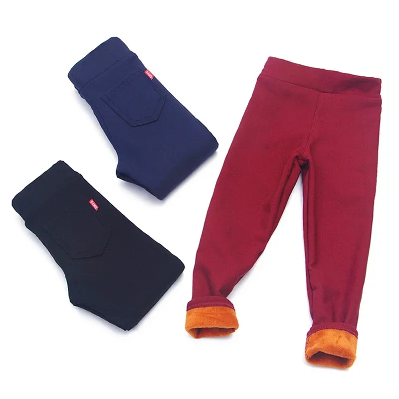 Girls Leggings Winter Kids Thick Velvet Leggings Pencil Pants Children Warm Trousers Baby Cotton Legging Slim Pants 4-12Y