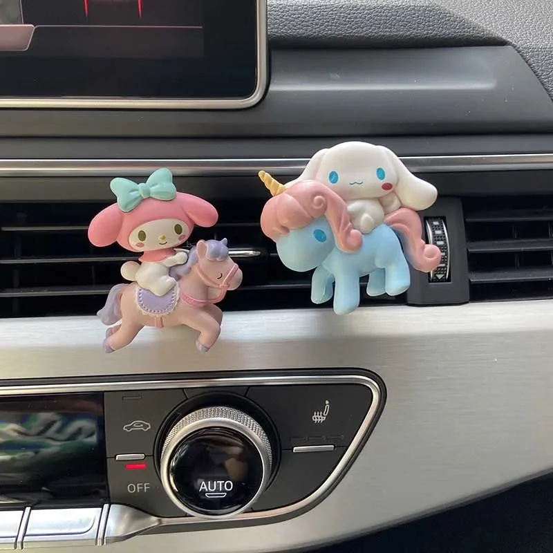 Anime Figura Air Freshener Clip, DIY Auto Vents, Kuromi Melody, Pochacco Pompom Purin, Cinnamoroll, Decoração Outlet Car, Presentes