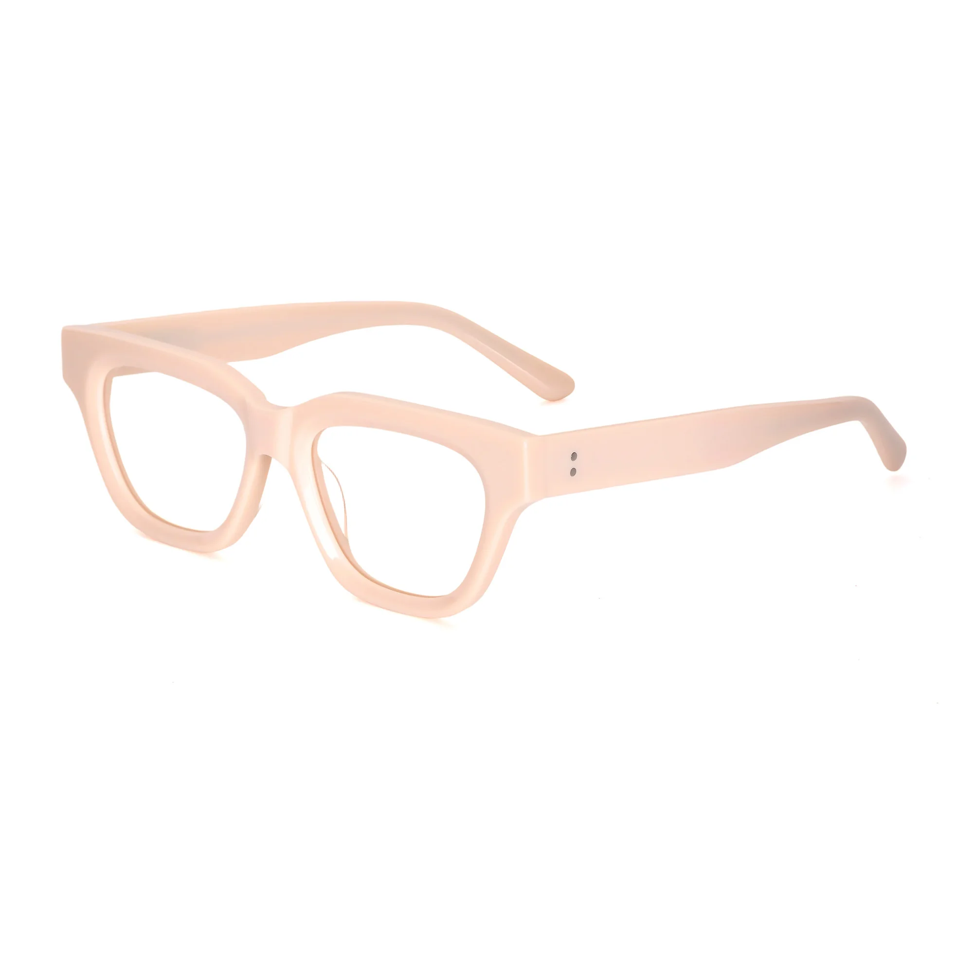 빈티지 패션 여성용 고급 광학 안경 직사각형 남성용 고품질 아세테이트 프레임 투명 렌즈 장식 안경