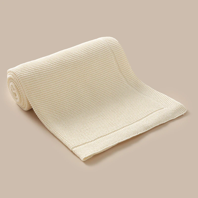 Baby Blankets 100*80cm Cotton Knit Newborn Infant Boys Girls Stroller Bed Swaddle Wrap Quilts Super Soft Toddler Receiving Mats