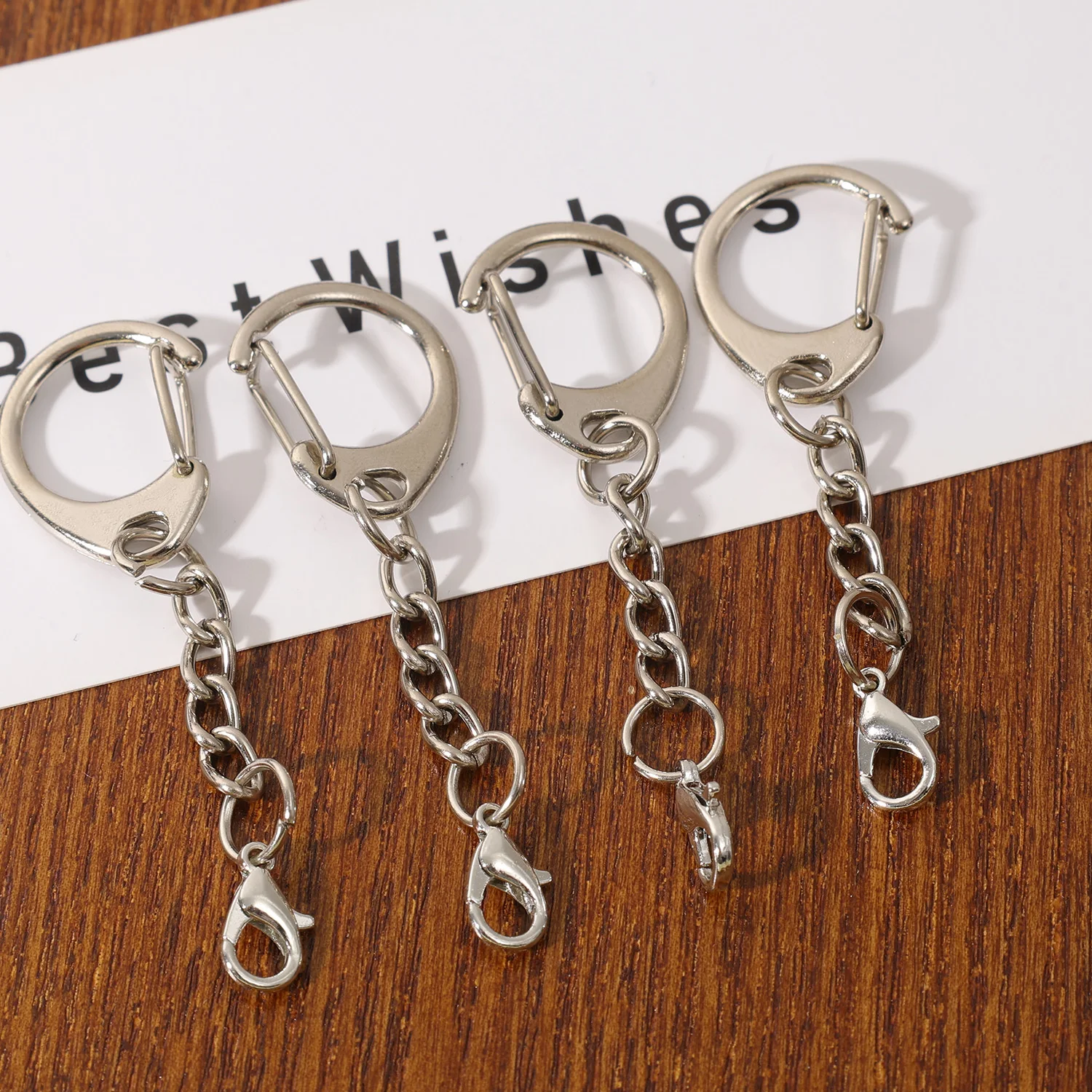 D Shaped Lobster Clasp Metal Key Ring Keychains