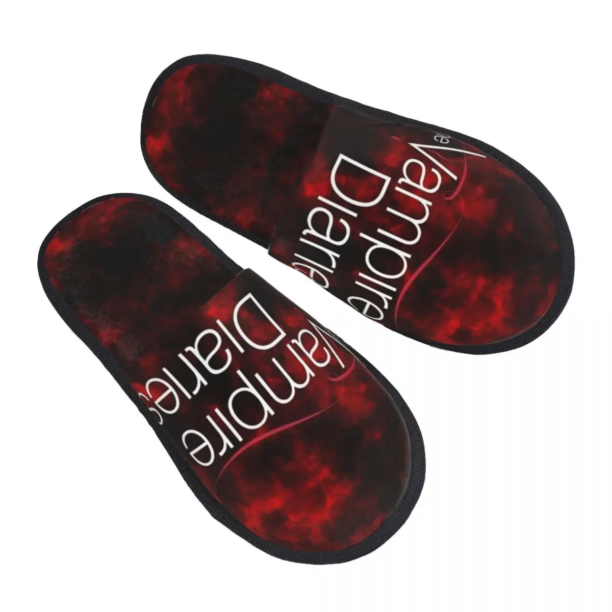 The Vampire Diaries Movie Cotton Slippers Living Room Soft Household Fur Slides Slippers Anti Slip