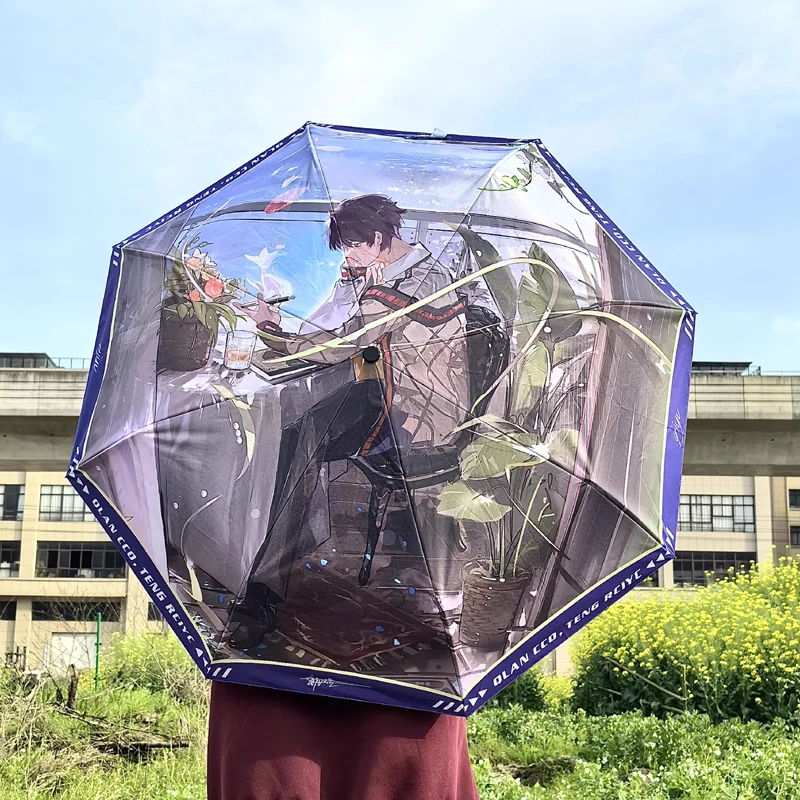 Love and Deepspace Xavier cosplay qiyu Umbrella Folding Automatic Anti UV Rain Sun Umbrella Portable Windproof Parasol Umbrella