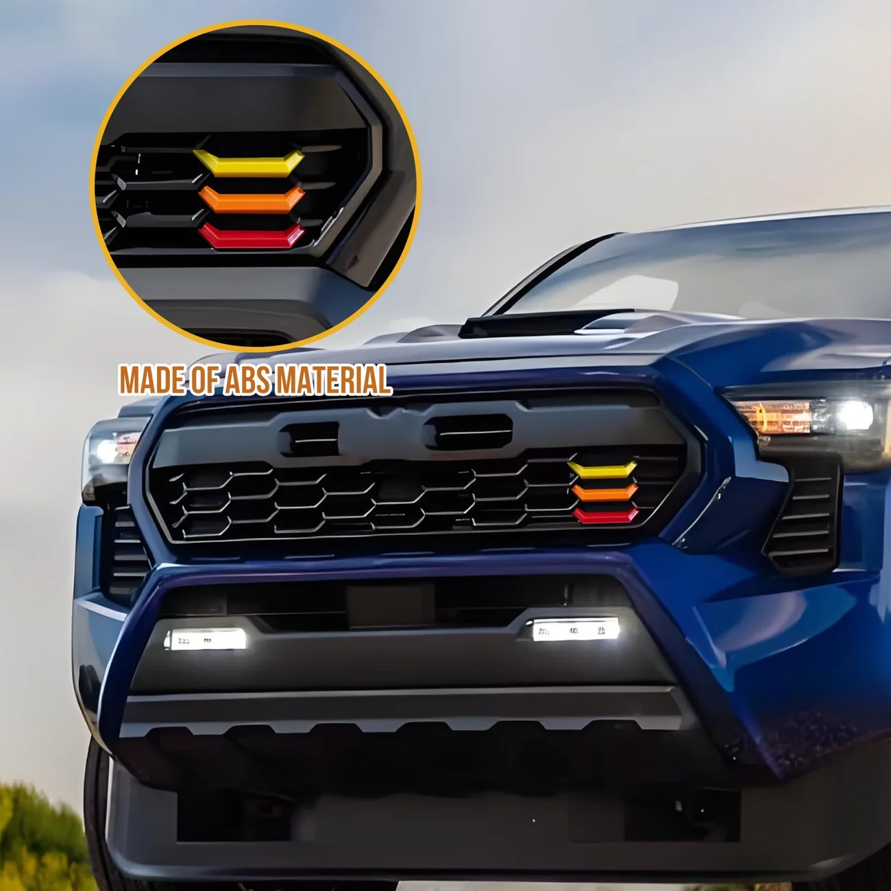3PCS Grille Emblem Badge ABS Plastic Exterior Decoration For 2024-2026 Toyota Tacoma TRD Off Road Sport PreRunner Accessories
