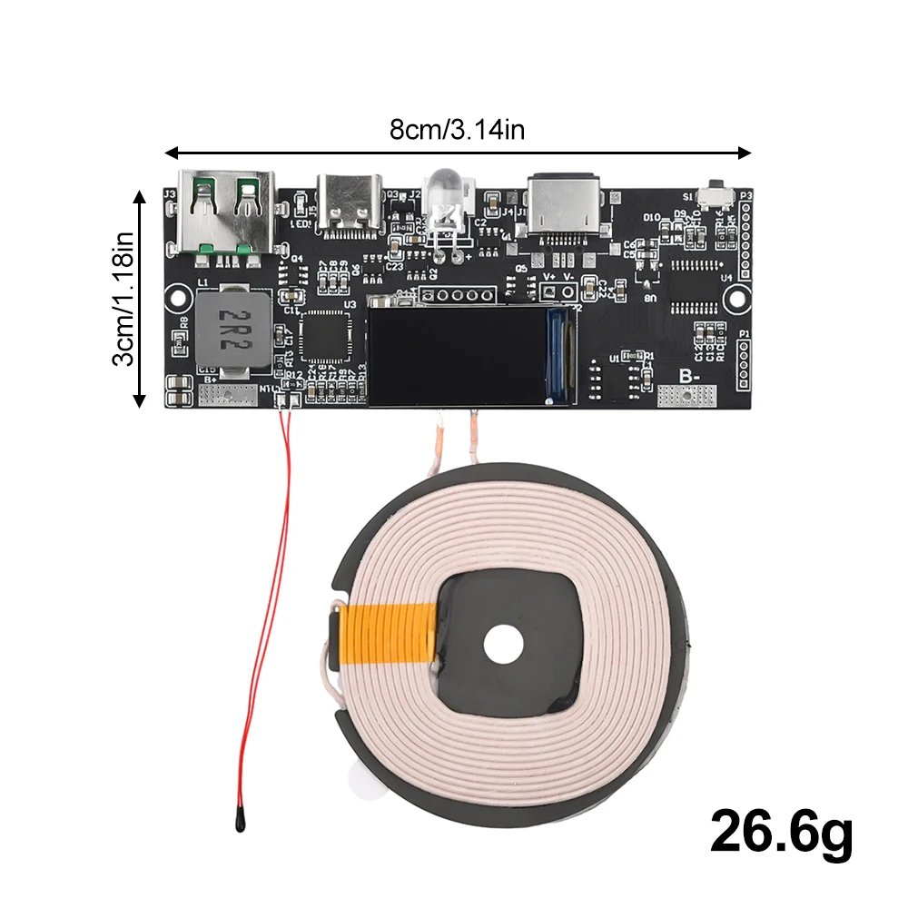 QC4 PD3.0 LCD Display Type-C L Port Micro USB Fast Charge 22.5W Color Screen Bidirectional Super Fast Charging Module SCP VOOC