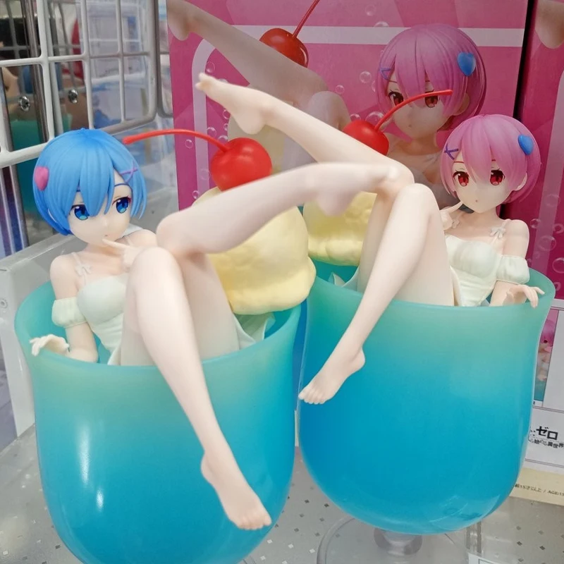 

В наличии подлинный Elcoco Re: Zero - начиная жизнь в другом мире Ram Rem Cream Soda Version Модель игрушки Коллекционные украшения Игрушка
