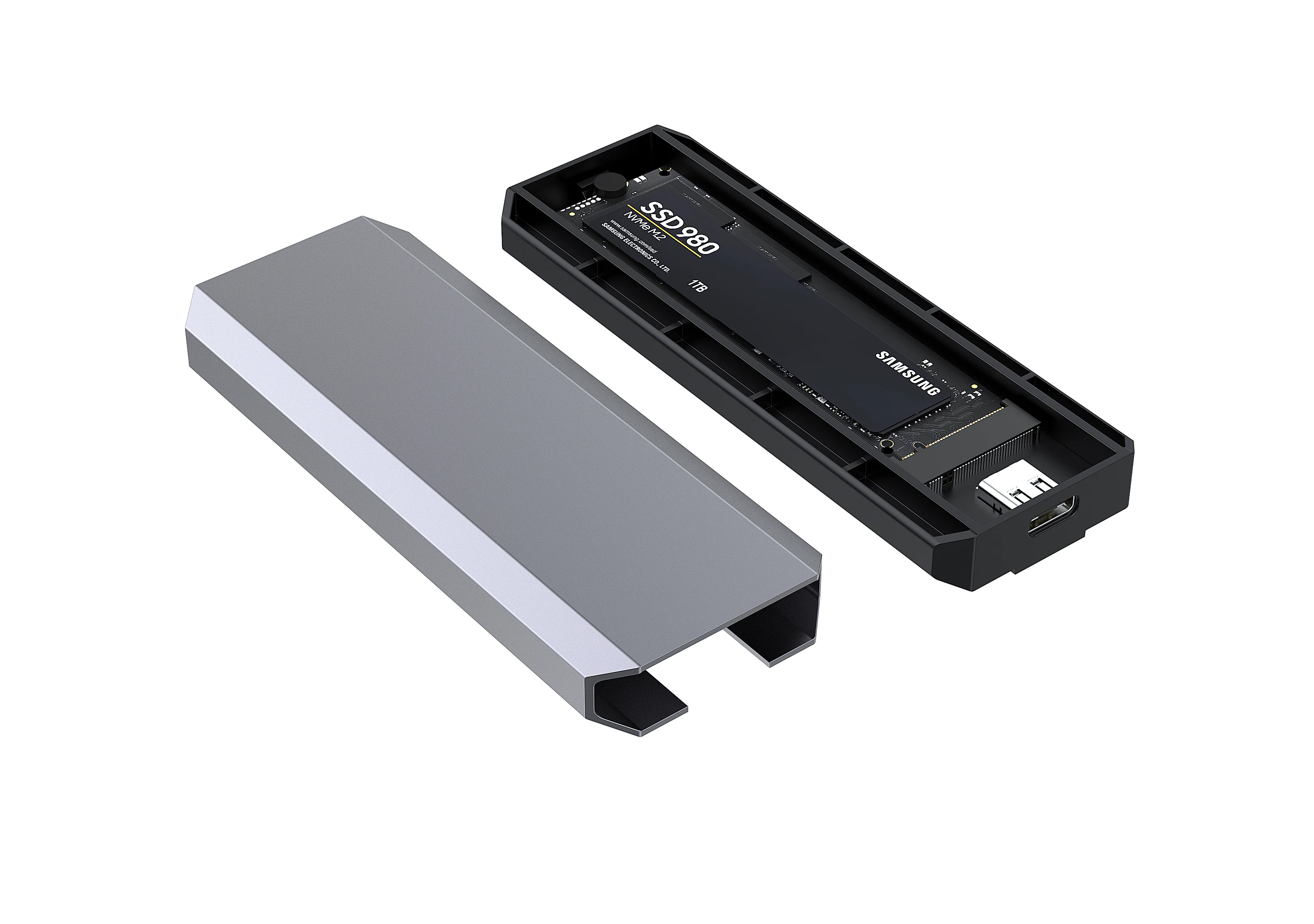 M2 external SSD enclosure, mechanical reader with aluminum cooling, supports dual-protocol NVMe/NGFF case