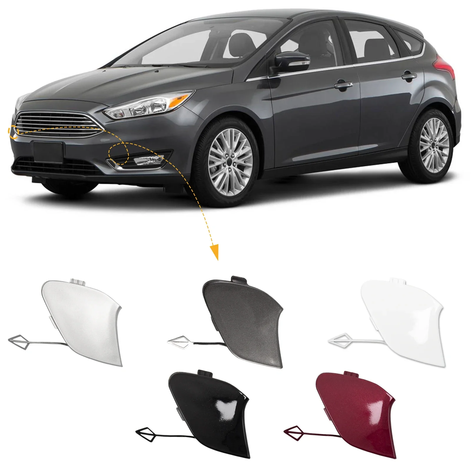 

Front Bumper Tow Hook Cap Towing Eye Cover For Ford Focus MK3 III 2014-2018 F1EB-17A989 F1EB17A989 Car Accessories