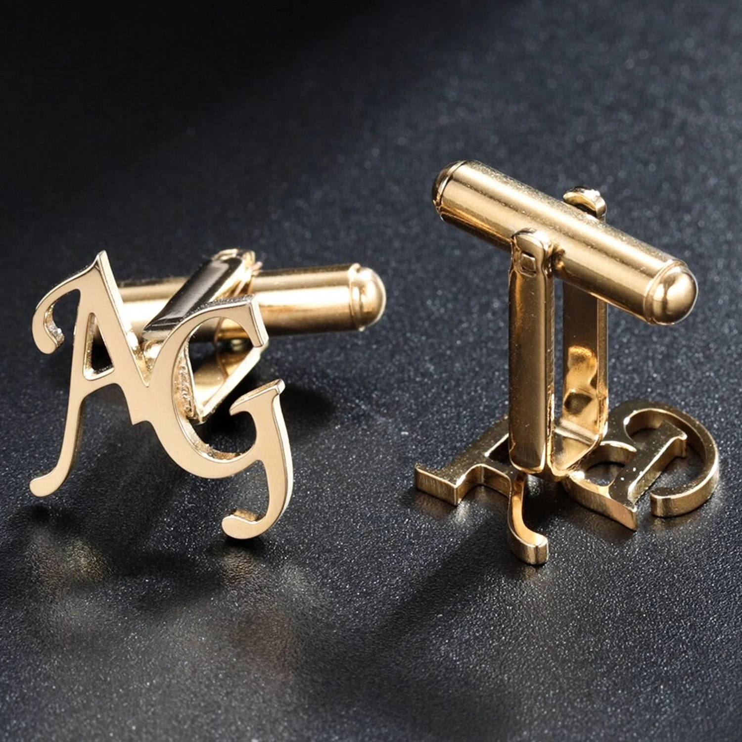 Custom Cufflinks For Bridegroom Gifts Gold Plated Shirt Cufflinks For Father Men Groom Bridegroom Gift Jewelry Cufflink