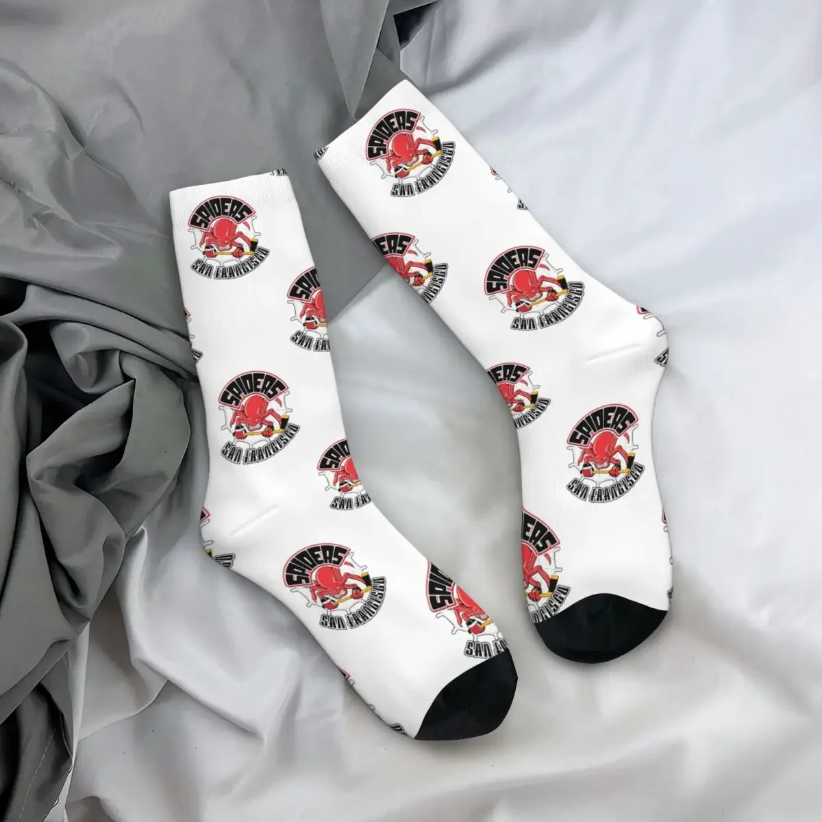 Aufgelöste San Francisco Spiders Hockey Team Logo verwendet von 1995 bis 1996 Socken Harajuku Qualität Strümpfe die ganze Saison lange Socken